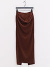 OUDE WAAG 25 autumn and winter Tilda tailored draped skirt OW-OW-25AW-SK07T1BR450-HZ red brown